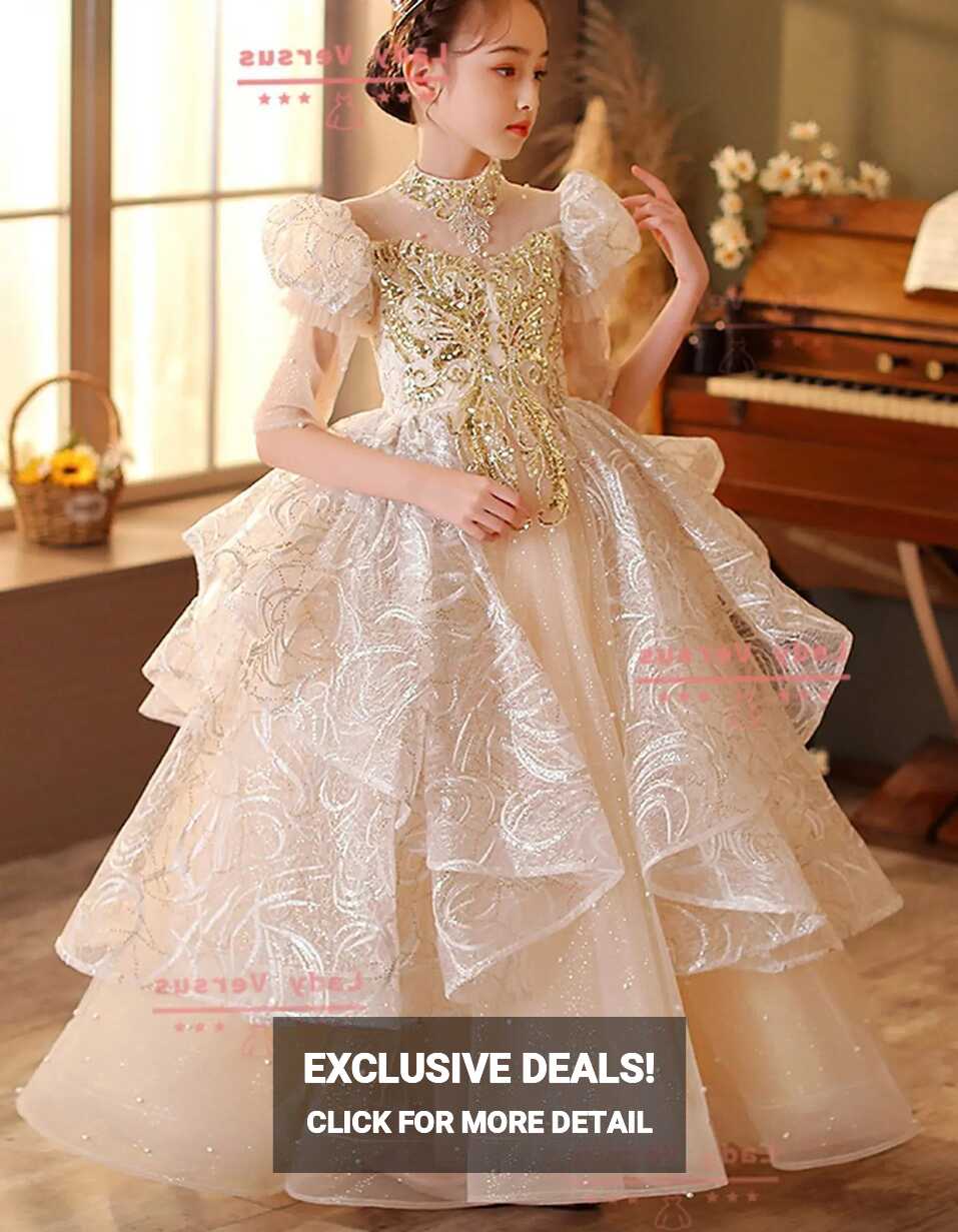 Girls 2- 12 Birthday Dress / Princess Gown/Sequence toddler ...