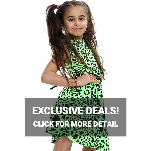 Girls 5-13 Neon Leopard Print Skater Dress - Perfect for Parties ...