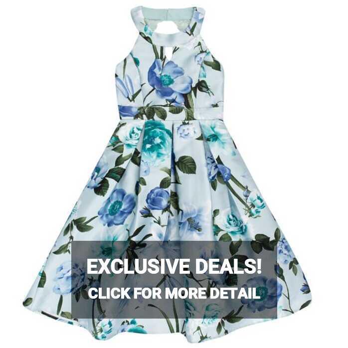 Girls 7-16 Speechless Floral High Low with Open Back Dress