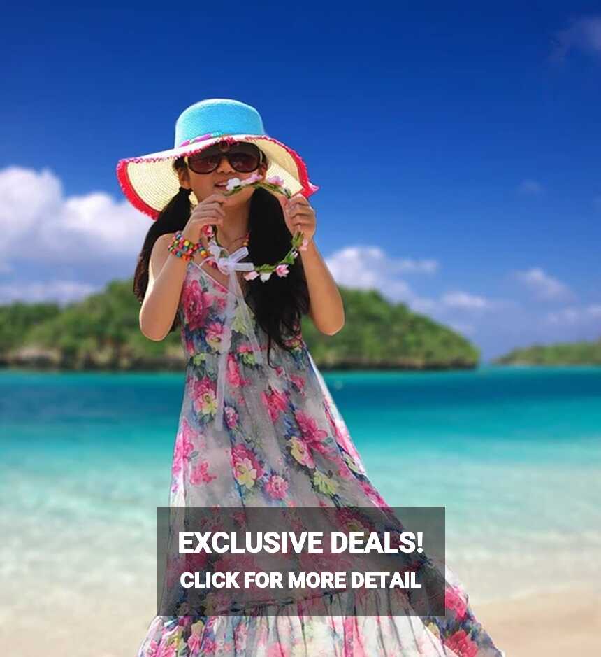 Girls Beach Dress Chiffon Summer New Sleeveless Kids Long Bohemian ...