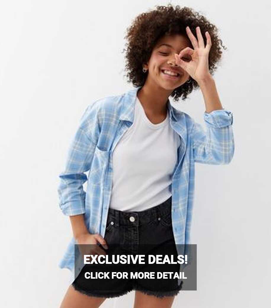 Girls Blue Check Long Sleeve Shirt | New Look