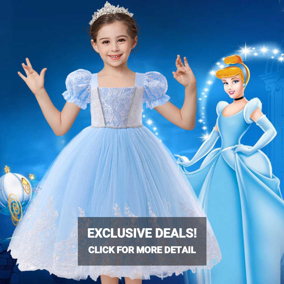 Girls Cinderella Cosplay Costume Party Dress Kids Fancy Dress ...