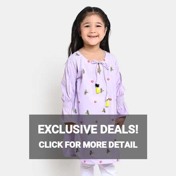 Girls Cotton Embroidered Kurti Honey Bee - Lylac Price in Pakistan ...