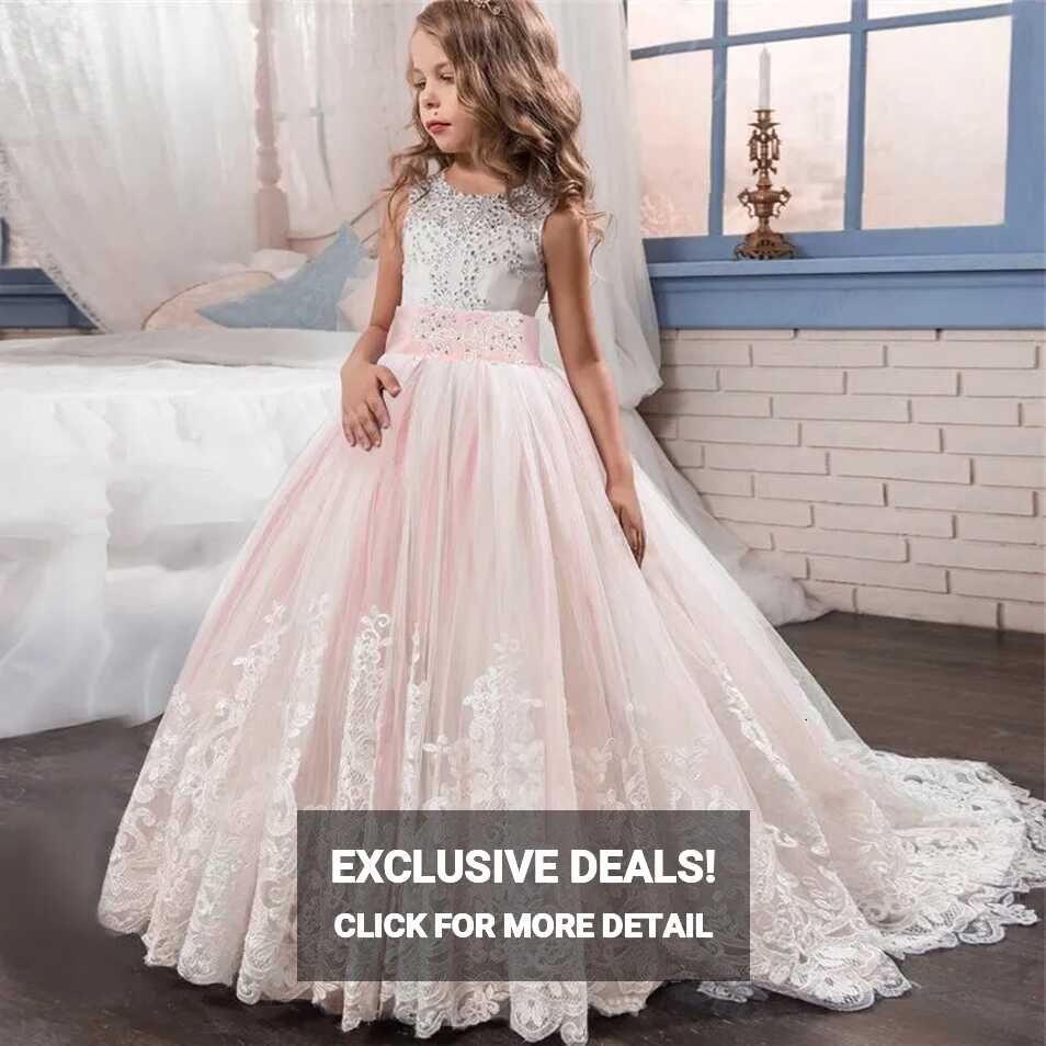 Girls Dresses Fancy Flower Long Prom Gowns Teenagers Dresses For ...