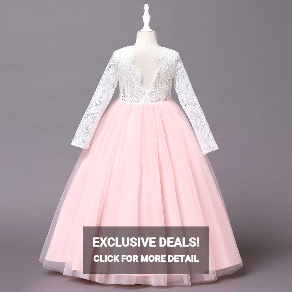 Girls Dresses Party Wear Pink &amp; White Gown | Shop Now