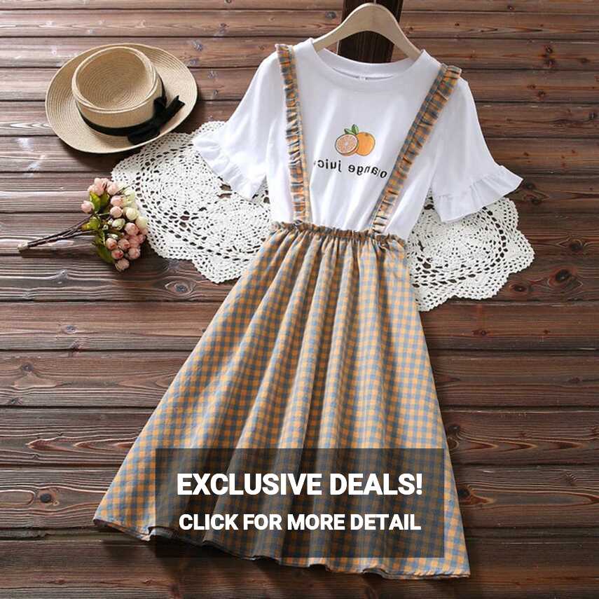 Girls Dresses for Summer Fake Two-piece Girls Western Style ...