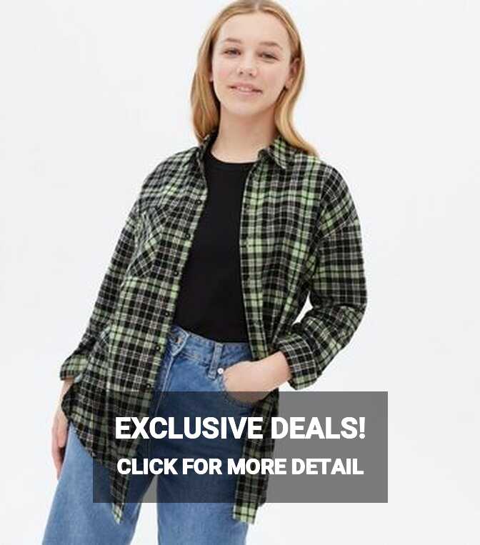 Girls Green Check Long Sleeve Shirt | New Look