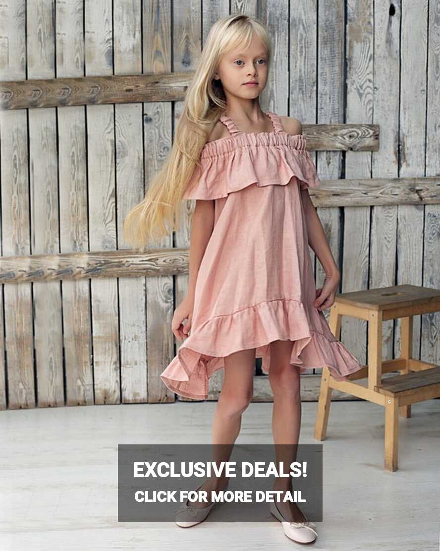 Girls Holiday Dress, Summer Girls Dresses, Linen Dress for Girls ...