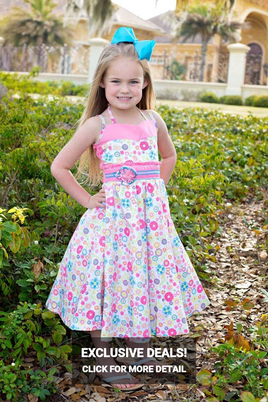 Girls Pink Summer Dress Twirly Skirt