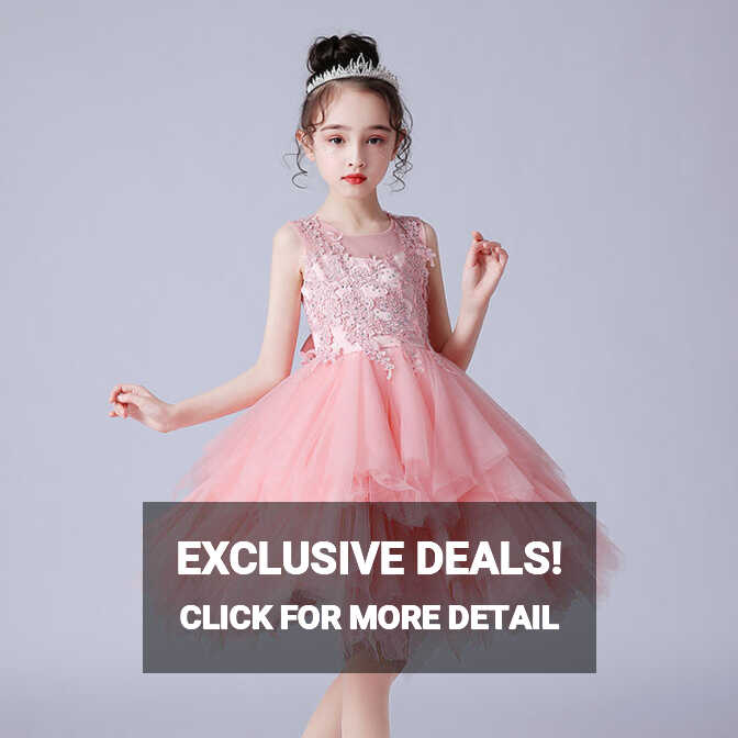 Girls Short Dresses Wedding Party Clothes Flower Casual Mesh Gown ...