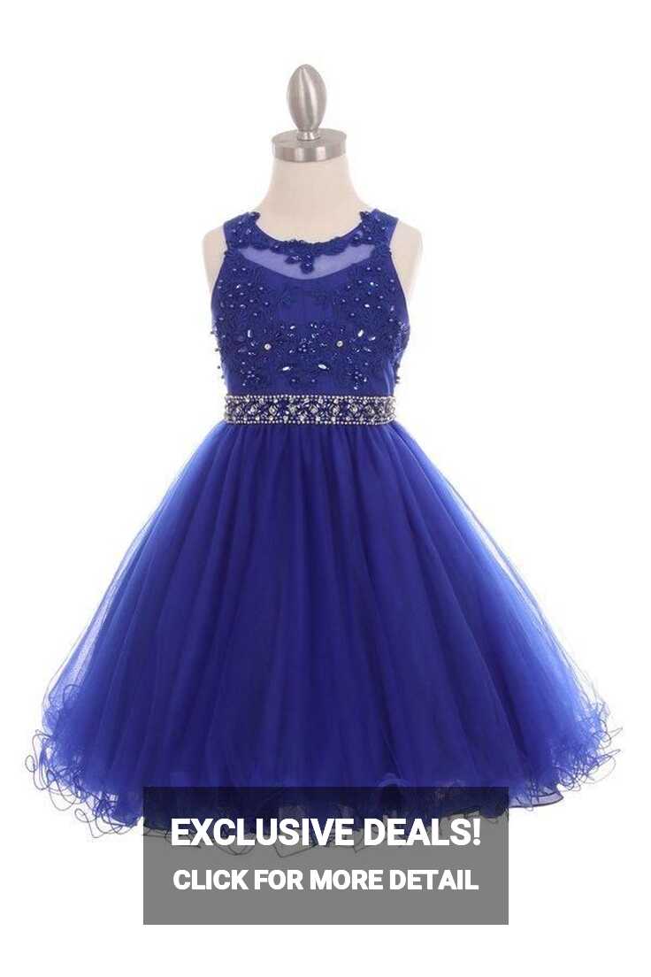 Girls Short Ruffled Dress with Beaded Bodice by Cinderella Couture ...