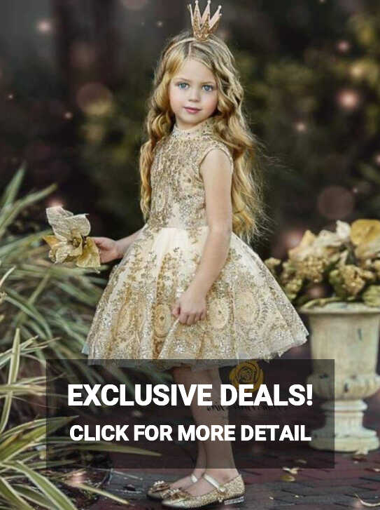 Girls Special Occasion Dress | Gold Embroidered Special Occasion ...