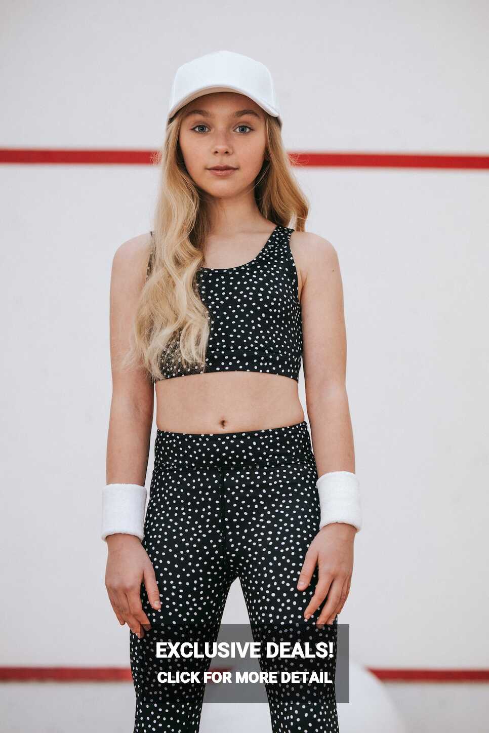 Girls Sports Crop Top | Black &amp; White | For Kids, Tweens &amp; Teens