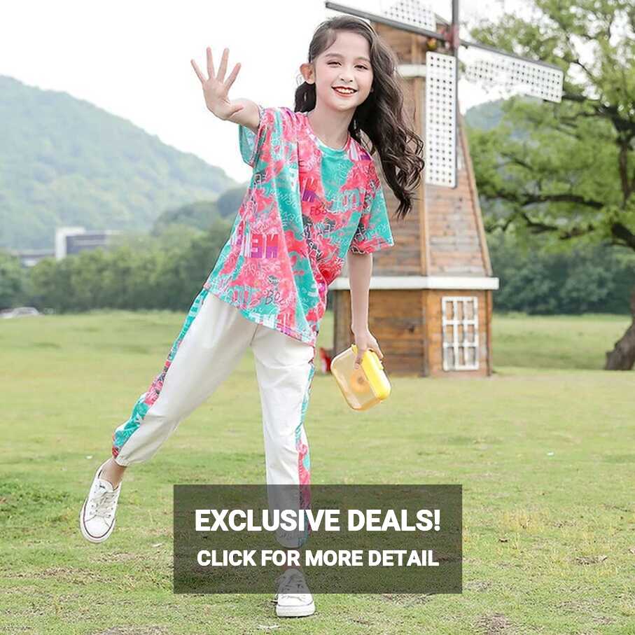 Girls Summer Clothing Sets 2023 New Kids Mesh Short Sleeved + ...