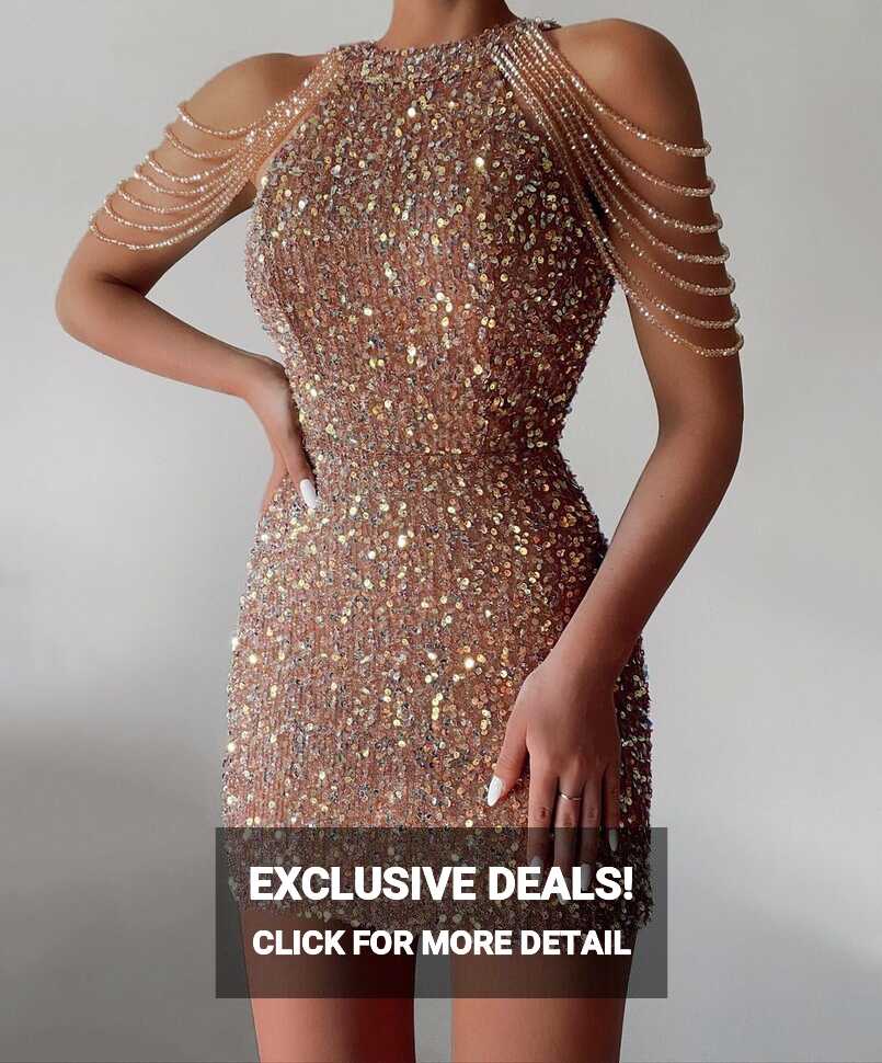 Glitter Dress Aesthetic Dresses | Off Shoulder Crystal – TGC FASHION