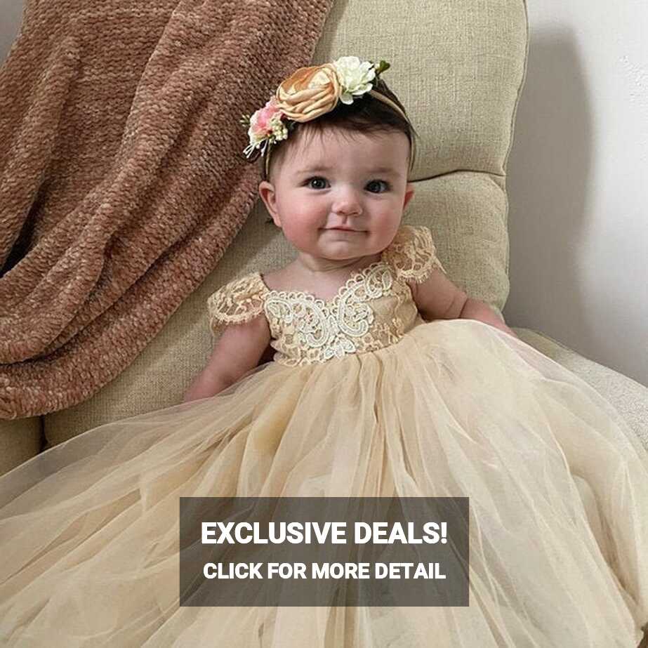 Gold Champagne Flower Girl Dress Dresses Girls 1st Birthday Outfit ...