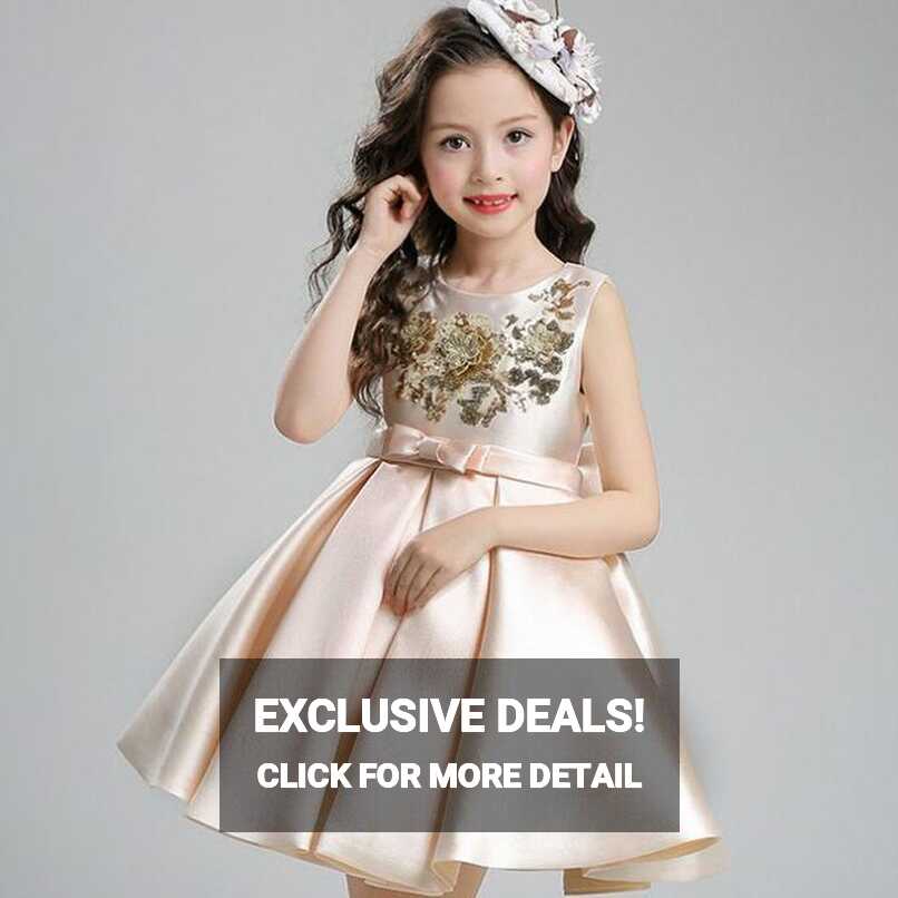 Gold Sequin Crème Royal Kids Party Dress