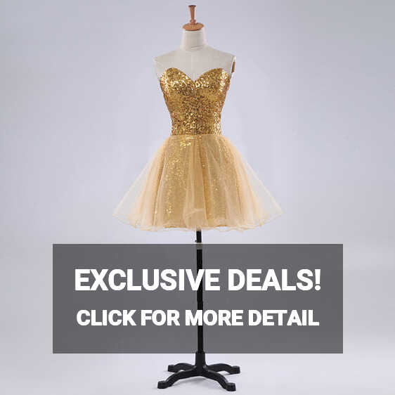 Gold Sequin Sparkly Homecoming Dress, Short Homecoming Dresses ...