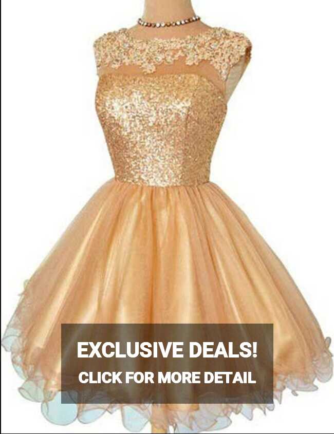 Gold Sequins Homecoming Dresses 2016,lace Homecoming Dress ...