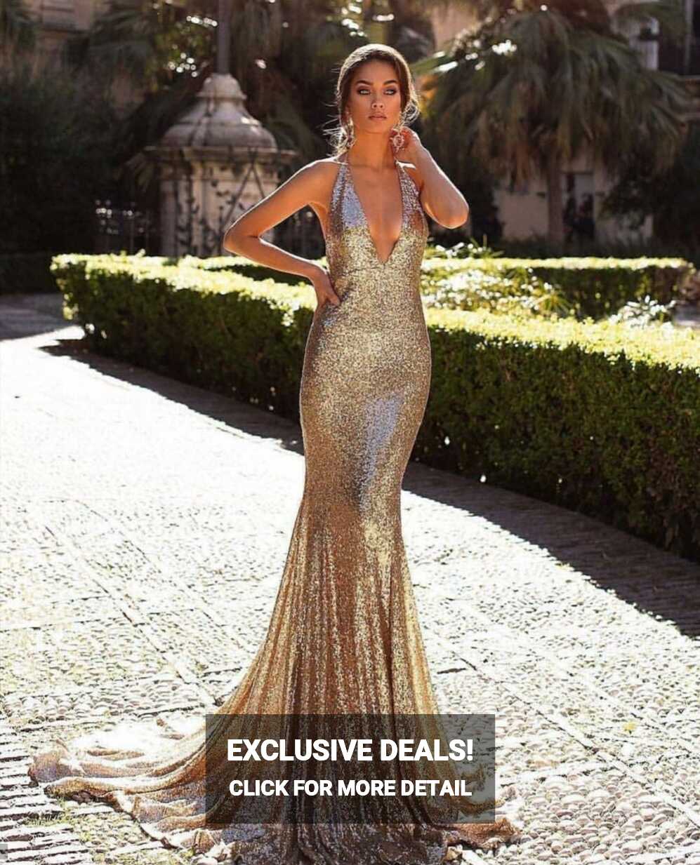 Gold dress long elegant outfit party ideas new years night look ...