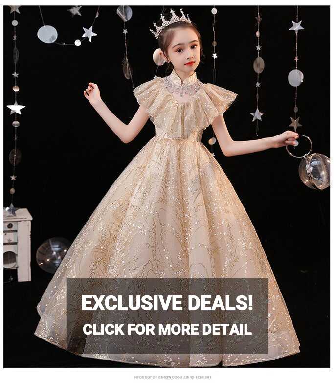 Golden Overall Sequin Princess Gown – 1lovebaby