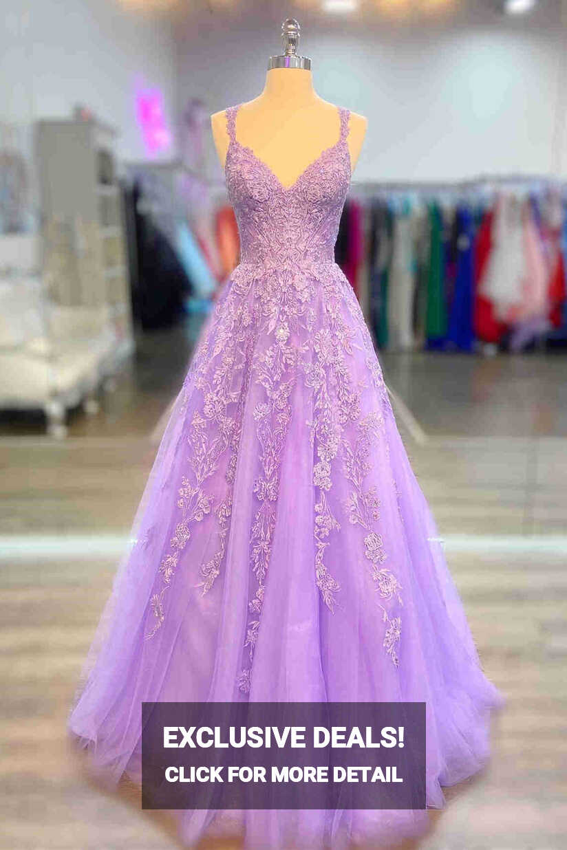 Gorgeous Lavender A-Line Long Formal Dress with Appliques ...