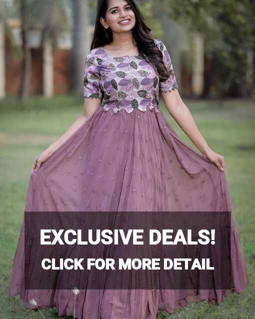 Gorgeous Lavender Long Dress with scallop design - Med 38