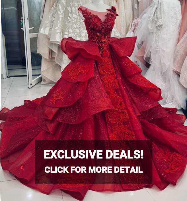 Gorgeous Red Princess Wedding Dress Made to Order, Perfect Unique ...