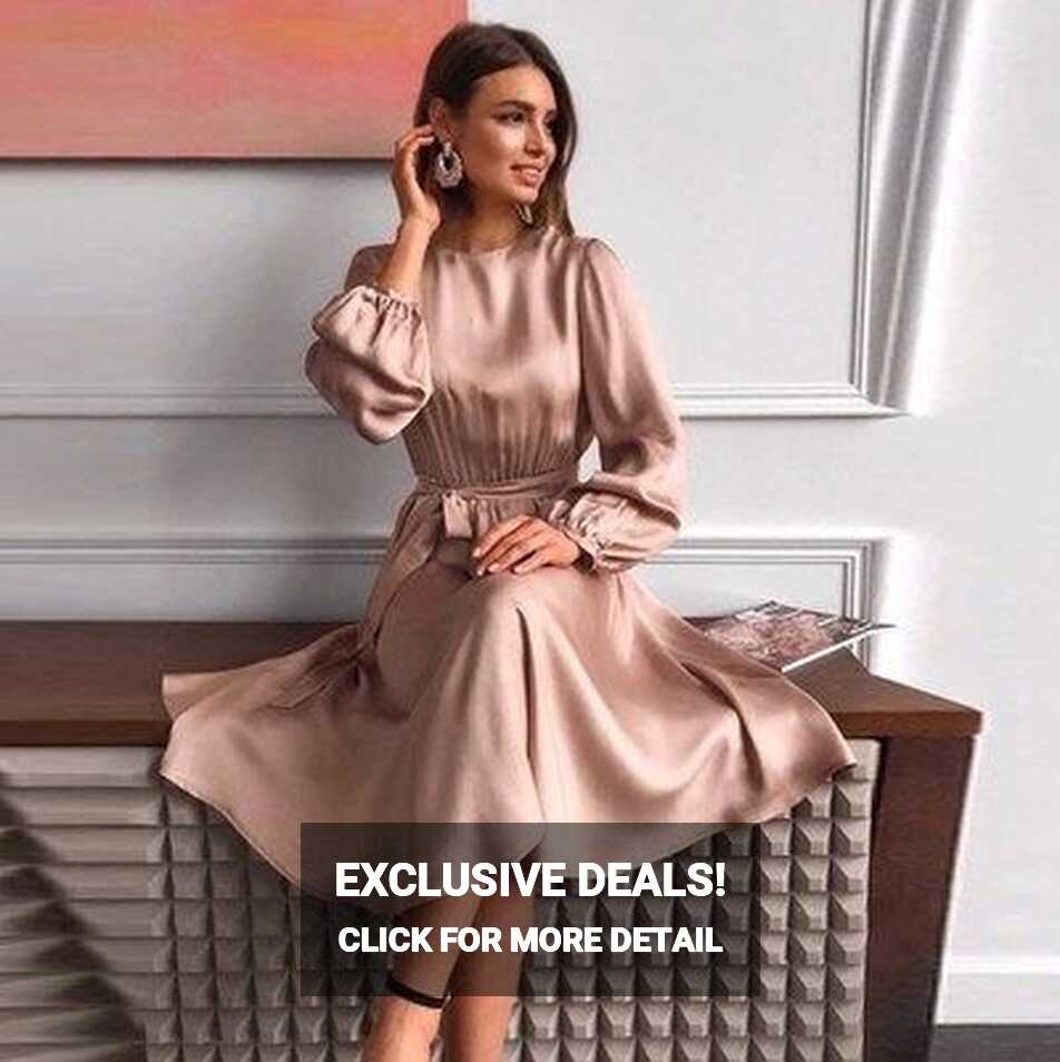 Gorgeous Satin Long Sleeve Elegant Party Dress from KoKo Fashion ...