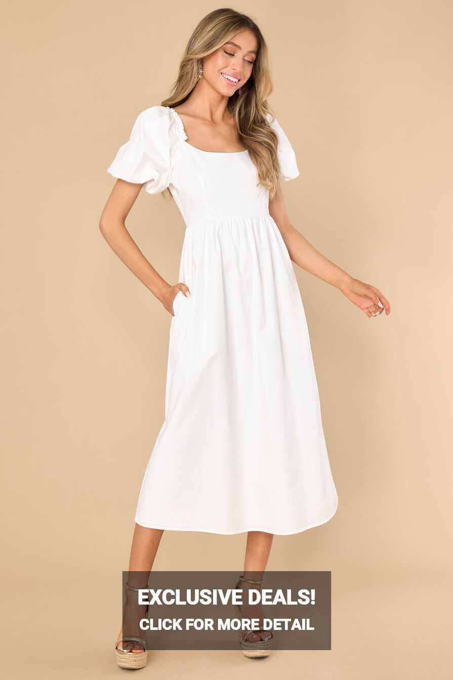 Gorgeous White Midi Dress - Summer Dresses | Red Dress