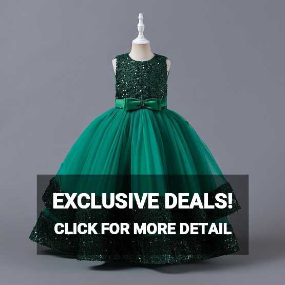 Green Flower Girl Dress Princess Dress Children&#39;s Piano ...