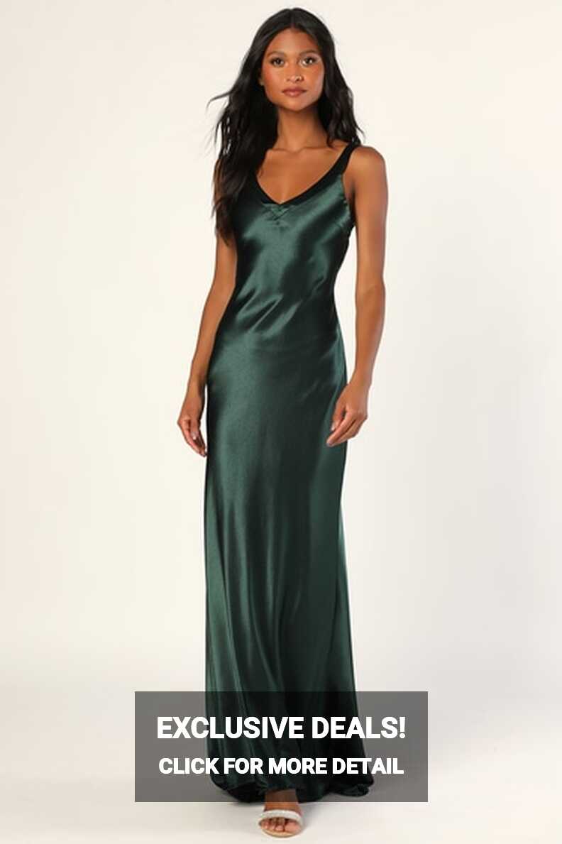 Green Maxi Dress - Satin Maxi Dress - Strappy Maxi Dress - Lulus