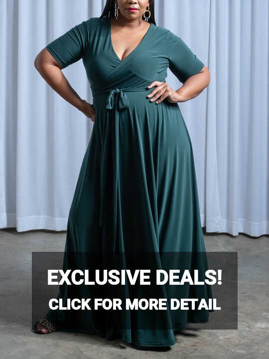 Green Plus Size Wrap Dress South Africa | Buy on Equilibrio