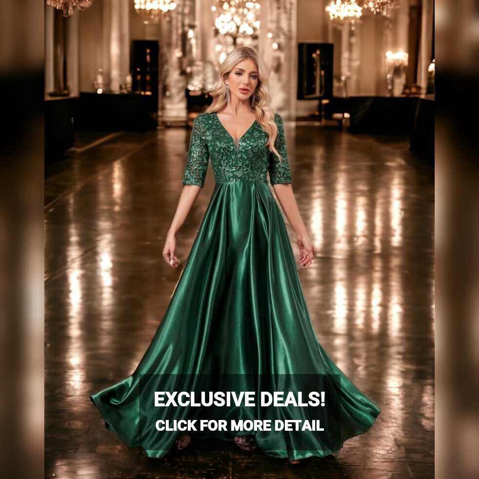 Green Satin Formal Dress - Olive Branch Designs