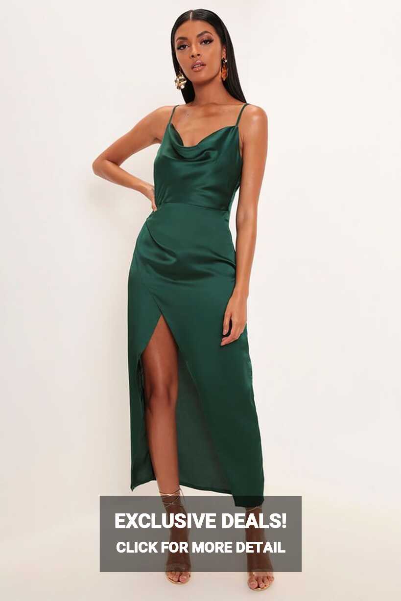 Green silk dress