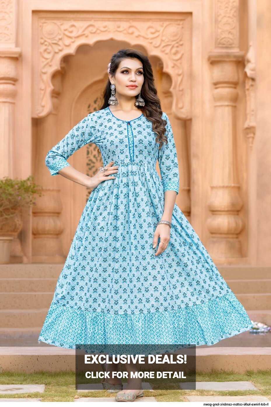 H DOT HIRWA KALKI COTTON CAMBRIC LONG GOWN Stunning catalog Rehmat ...