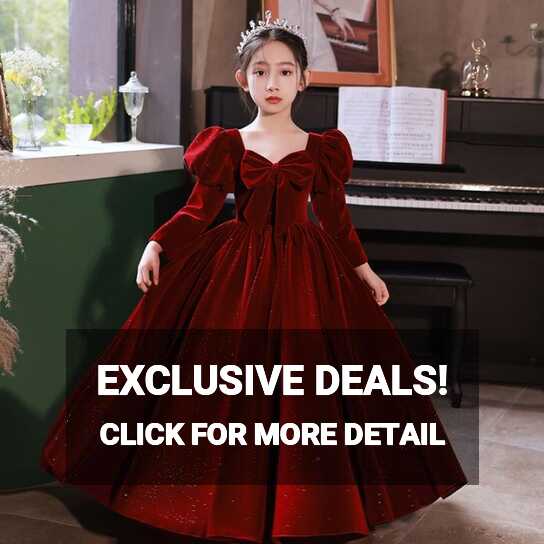 HBESTY Red Kids Dresses For New Year Party Wedding Sequins beaded ...