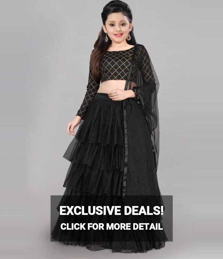 HEPRI Girls Lehenga Choli Ethnic Wear Checkered Lehenga, Choli and ...