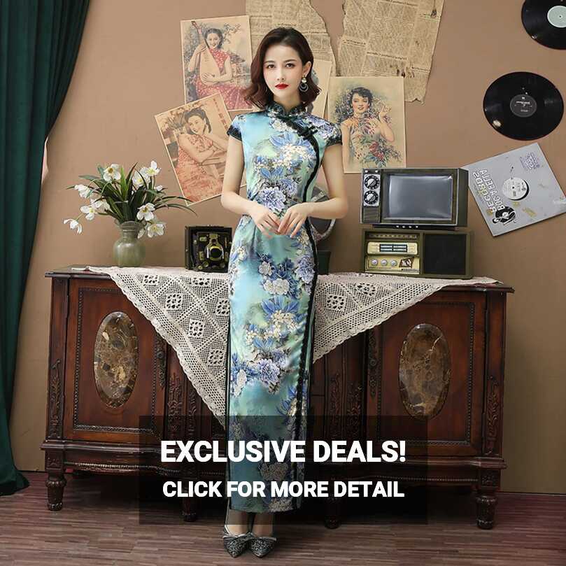 HONTIN Vintage Qipao Elegant Women Cheongsam Chinese Dress ...