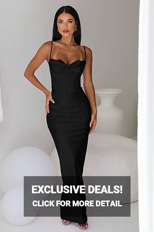 HOUSE OF CB Charmaine Corset Gown (Black) - RRP $389 | Dress for a ...