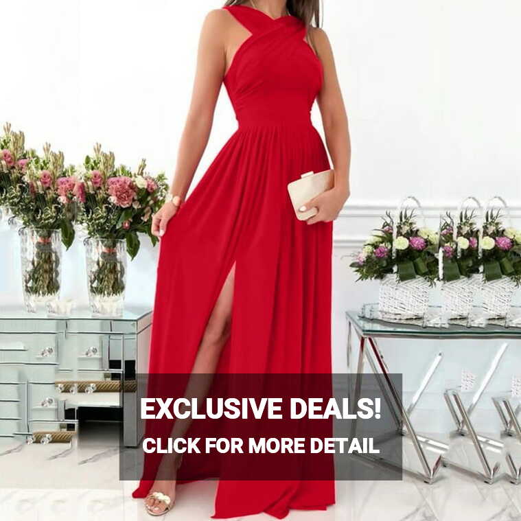 HSMQHJWE Red Dresses For Women Semi Formal Dresses Women Off ...