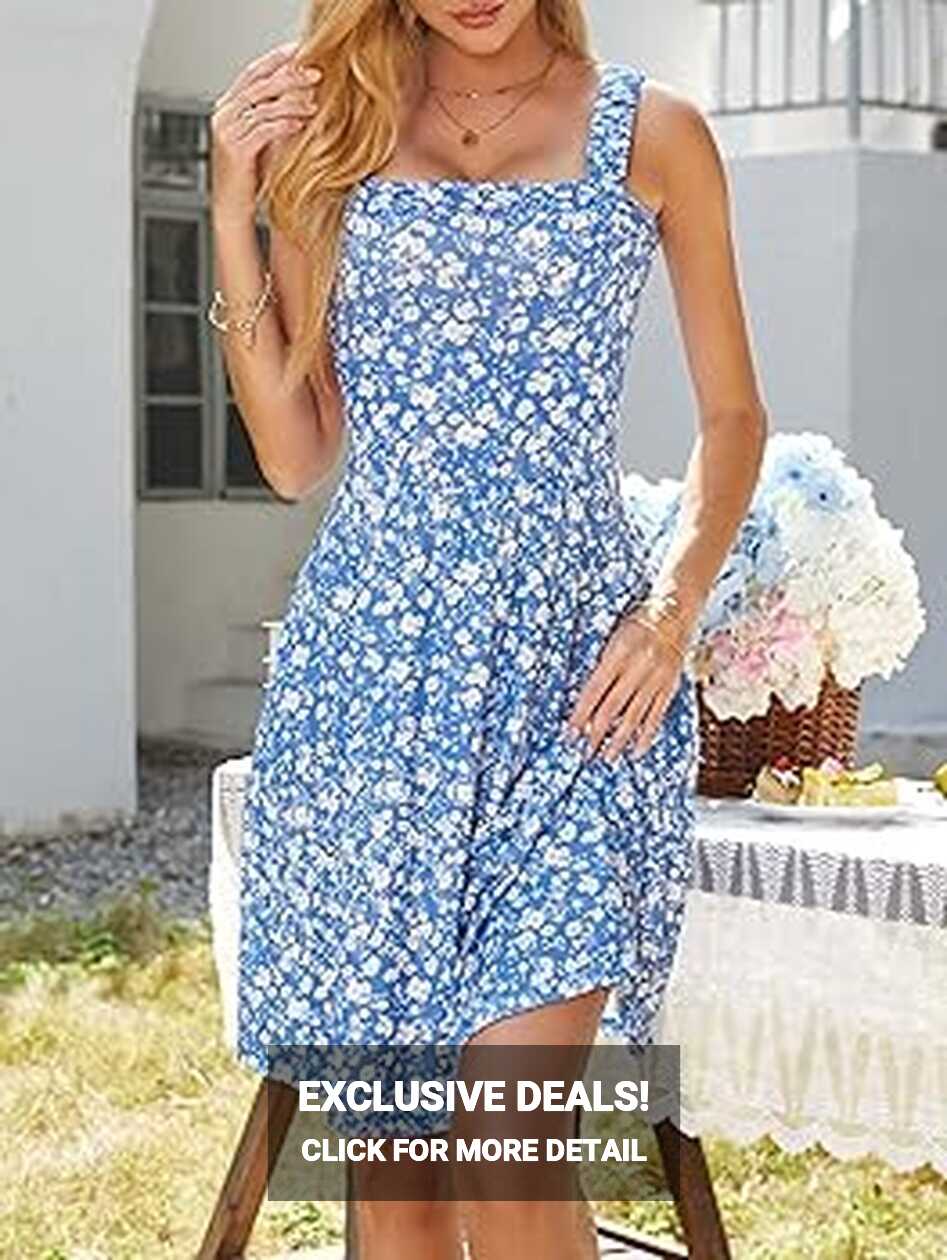 HUHOT Summer Dress Spring Dresses for Women 2024 Beach Dress Cute ...