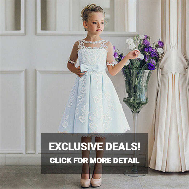 Half sleeve Princess Flower Girl Dresses Wedding Holy Communion ...