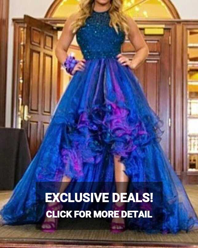 Halter Organza Ruffles Front Short Long Back Prom Dresses – alinanova