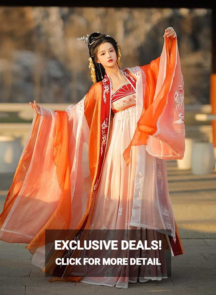 Hanfu Dress Women Chinese Tang Dynasty Traditional Embroidery ...