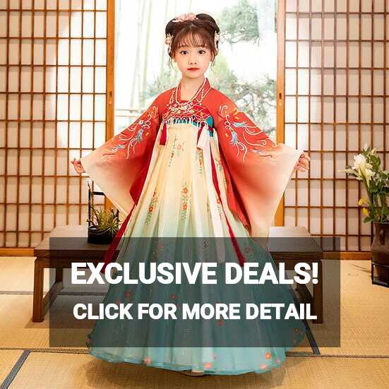 Hanfu Girls Retro Dress Children Tang Suit Fairy Ancient Costume ...