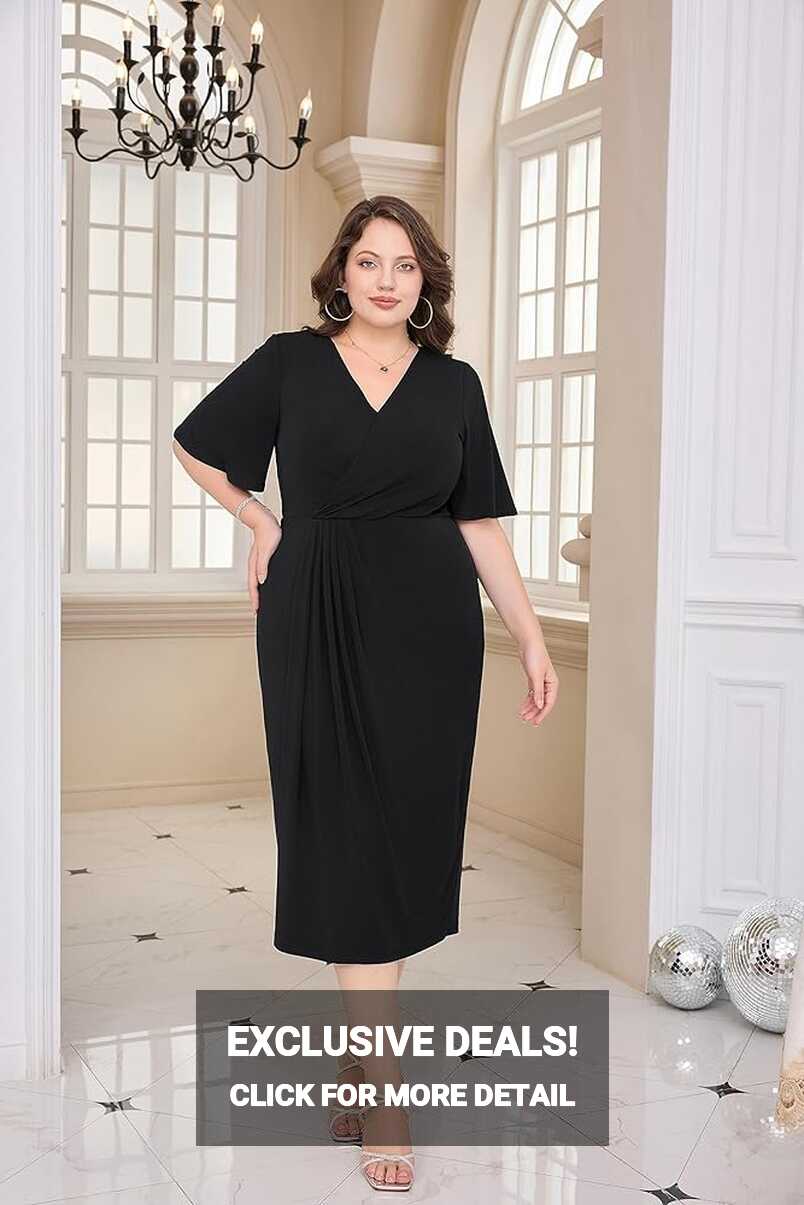 Hanna Nikole Plus Size Short Sleeves Dress for Women Swing Party ...