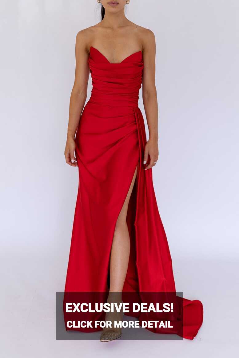 Harper Corset Gown Red by HSH For Hire | High St. Hire