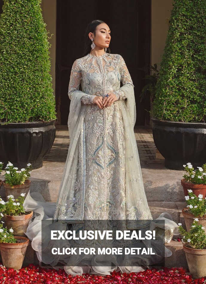 Heavily Embellished Designer Indian Chiffon Maxi Dress for Bride ...