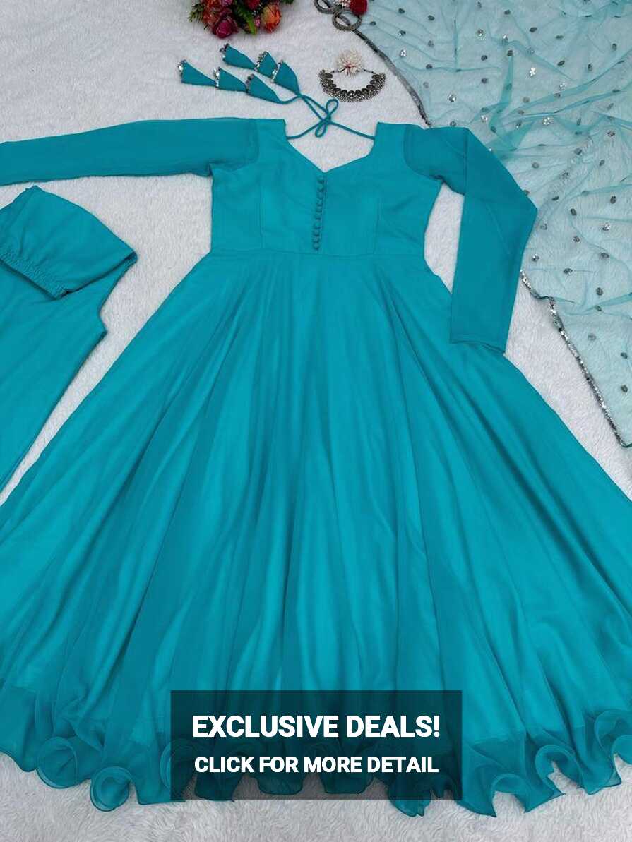 Heavy Georgette Plain Anarkali Gown